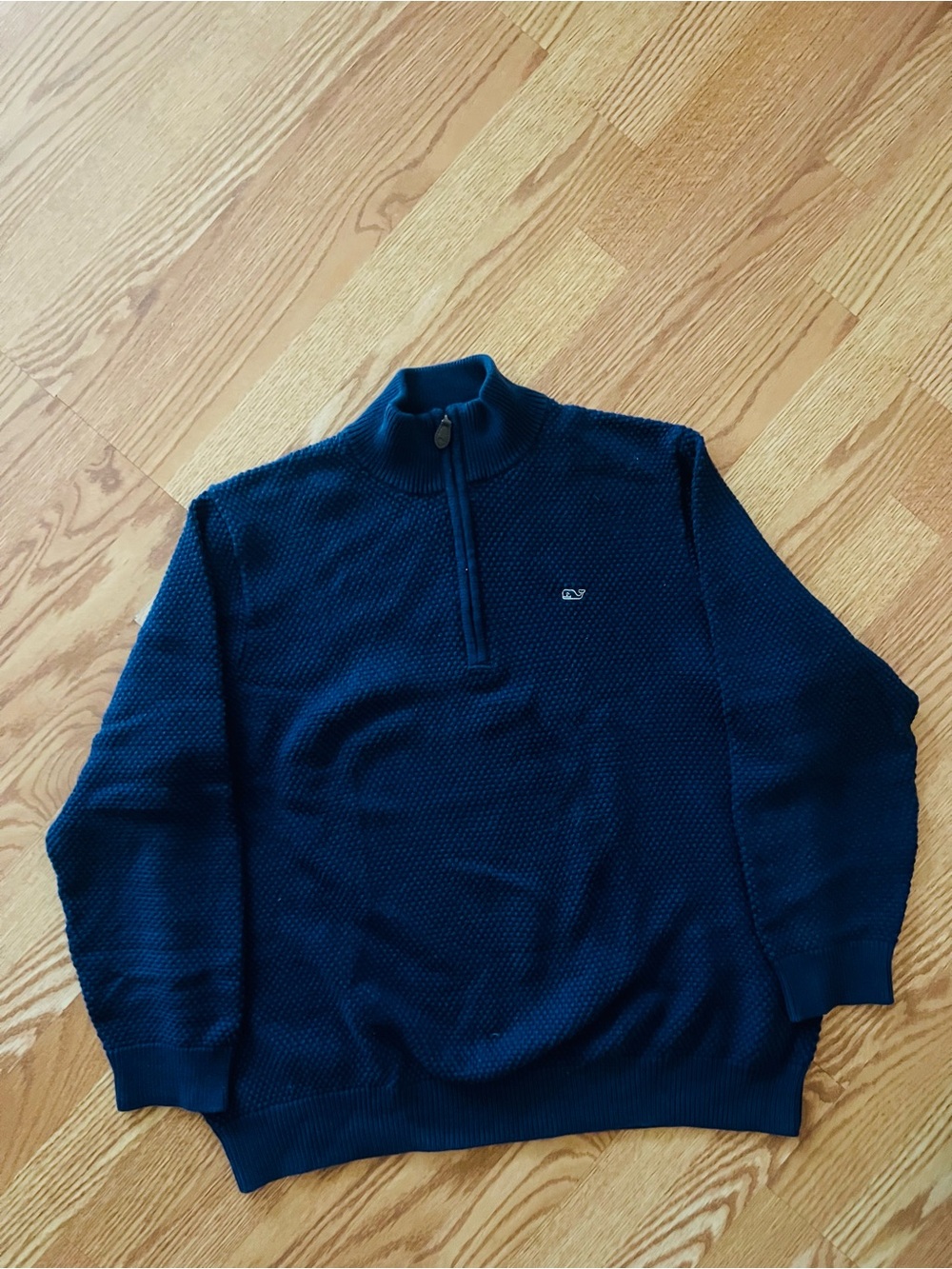 Vineyard Vines Men's Navy Textured Half-Zip Pullover
